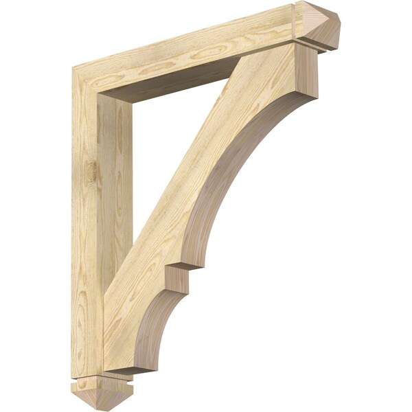 Ekena Millwork Balboa Arts and Crafts Rough Sawn Bracket w/ Offset Brace, Douglas Fir, 6"W x 36"D x 40"H BKT0604X36X40BOA03RDF - main